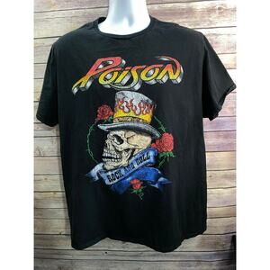 Poison Rock And Roll Skull Bret Michaels T-Shirt Men's XL